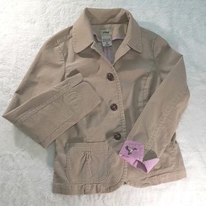 L.L. Bean Corduroy Cream Button Up Jacket